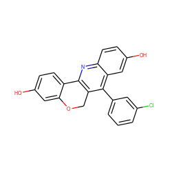 Oc1ccc2c(c1)OCc1c-2nc2ccc(O)cc2c1-c1cccc(Cl)c1 ZINC000028949801