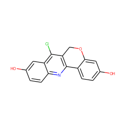 Oc1ccc2c(c1)OCc1c-2nc2ccc(O)cc2c1Cl ZINC000028949782