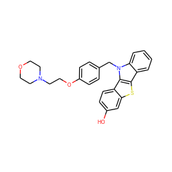 Oc1ccc2c(c1)sc1c3ccccc3n(Cc3ccc(OCCN4CCOCC4)cc3)c21 ZINC000028525170