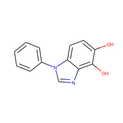 Oc1ccc2c(ncn2-c2ccccc2)c1O ZINC000003832355