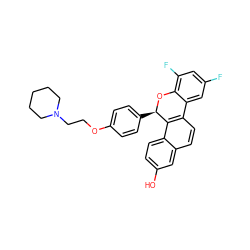 Oc1ccc2c3c(ccc2c1)-c1cc(F)cc(F)c1O[C@@H]3c1ccc(OCCN2CCCCC2)cc1 ZINC000013679922