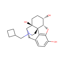 Oc1ccc2c3c1O[C@H]1[C@@H](O)CC[C@@]4(O)[C@@H](C2)N(CC2CCC2)CC[C@]314 ZINC000003812989