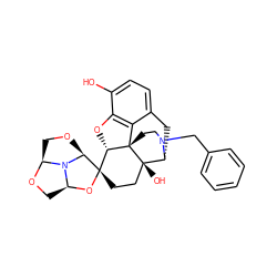 Oc1ccc2c3c1O[C@H]1[C@]4(CC[C@@]5(O)[C@@H](C2)N(Cc2ccccc2)CC[C@]315)O[C@H]1CO[C@H]2CO[C@@H]4N21 ZINC000095560538