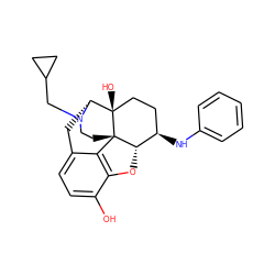 Oc1ccc2c3c1O[C@H]1[C@H](Nc4ccccc4)CC[C@@]4(O)[C@@H](C2)N(CC2CC2)CC[C@]314 ZINC000013734647