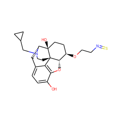 Oc1ccc2c3c1O[C@H]1[C@H](OCCN=S)CC[C@@]4(O)[C@@H](C2)N(CC2CC2)CC[C@]314 ZINC000095549086