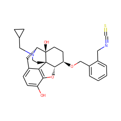 Oc1ccc2c3c1O[C@H]1[C@H](OCc4ccccc4CN=C=S)CC[C@@]4(O)[C@@H](C2)N(CC2CC2)CC[C@]314 ZINC000013740372