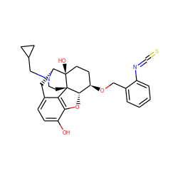 Oc1ccc2c3c1O[C@H]1[C@H](OCc4ccccc4N=C=S)CC[C@@]4(O)[C@@H](C2)N(CC2CC2)CC[C@]314 ZINC000013740369