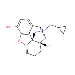 Oc1ccc2c3c1O[C@H]1CCC[C@@]4(O)[C@@H](C2)N(CC2CC2)CC[C@]314 ZINC000040407854