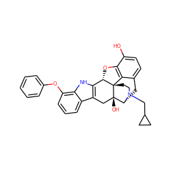 Oc1ccc2c3c1O[C@H]1c4[nH]c5c(Oc6ccccc6)cccc5c4C[C@@]4(O)[C@@H](C2)N(CC2CC2)CC[C@]314 ZINC000013780471