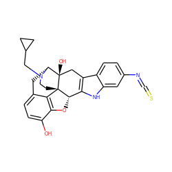 Oc1ccc2c3c1O[C@H]1c4[nH]c5cc(N=C=S)ccc5c4C[C@@]4(O)[C@@H](C2)N(CC2CC2)CC[C@]314 ZINC000013651051