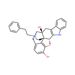 Oc1ccc2c3c1O[C@H]1c4[nH]c5ccccc5c4C[C@@]4(O)[C@@H](C2)N(CCc2ccccc2)CC[C@]314 ZINC000013729840