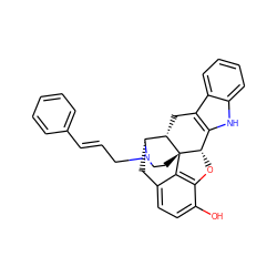 Oc1ccc2c3c1O[C@H]1c4[nH]c5ccccc5c4C[C@H]4[C@@H](C2)N(C/C=C/c2ccccc2)CC[C@]314 ZINC000013729847