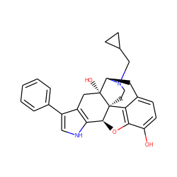 Oc1ccc2c3c1O[C@H]1c4[nH]cc(-c5ccccc5)c4C[C@@]4(O)[C@@H](C2)N(CC2CC2)CC[C@]314 ZINC000013472201