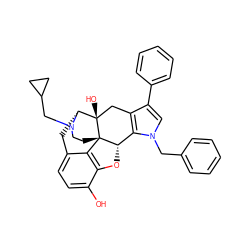 Oc1ccc2c3c1O[C@H]1c4c(c(-c5ccccc5)cn4Cc4ccccc4)C[C@@]4(O)[C@@H](C2)N(CC2CC2)CC[C@]314 ZINC000003965115