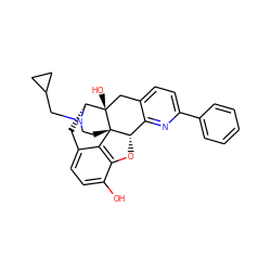 Oc1ccc2c3c1O[C@H]1c4nc(-c5ccccc5)ccc4C[C@@]4(O)[C@@H](C2)N(CC2CC2)CC[C@]314 ZINC000013800199