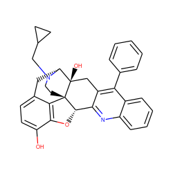 Oc1ccc2c3c1O[C@H]1c4nc5ccccc5c(-c5ccccc5)c4C[C@@]4(O)[C@@H](C2)N(CC2CC2)CC[C@]314 ZINC000013800206