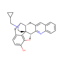 Oc1ccc2c3c1O[C@H]1c4nc5ccccc5cc4C[C@H]4[C@@H](C2)N(CC2CC2)CC[C@]314 ZINC000073198909