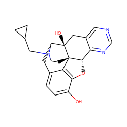 Oc1ccc2c3c1O[C@H]1c4ncncc4C[C@@]4(O)[C@@H](C2)N(CC2CC2)CC[C@]314 ZINC000013800208