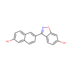 Oc1ccc2cc(-c3noc4cc(O)ccc34)ccc2c1 ZINC000013583568