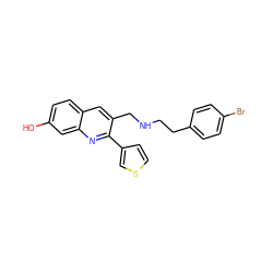 Oc1ccc2cc(CNCCc3ccc(Br)cc3)c(-c3ccsc3)nc2c1 ZINC000064548335