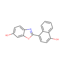 Oc1ccc2nc(-c3ccc(O)c4ccccc34)oc2c1 ZINC000013583581