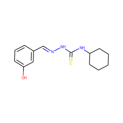 Oc1cccc(/C=N/NC(=S)NC2CCCCC2)c1 ZINC000007013713