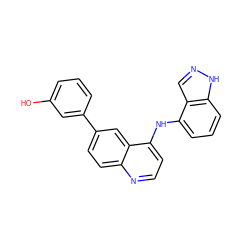 Oc1cccc(-c2ccc3nccc(Nc4cccc5[nH]ncc45)c3c2)c1 ZINC000143060217