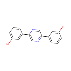 Oc1cccc(-c2cnc(-c3cccc(O)c3)cn2)c1 ZINC000040835319