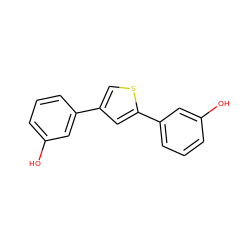 Oc1cccc(-c2csc(-c3cccc(O)c3)c2)c1 ZINC000040391436