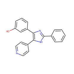 Oc1cccc(-c2nc(-c3ccccc3)[nH]c2-c2ccncc2)c1 ZINC000008536641