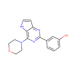 Oc1cccc(-c2nc(N3CCOCC3)c3[nH]ccc3n2)c1 ZINC000043205760