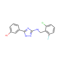 Oc1cccc(-c2nc(NCc3c(F)cccc3Cl)n[nH]2)c1 ZINC001772573560