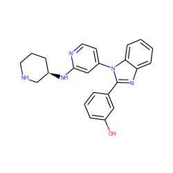 Oc1cccc(-c2nc3ccccc3n2-c2ccnc(N[C@@H]3CCCNC3)c2)c1 ZINC000095605591