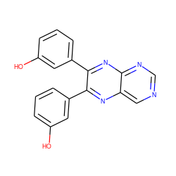 Oc1cccc(-c2nc3cncnc3nc2-c2cccc(O)c2)c1 ZINC000028711043