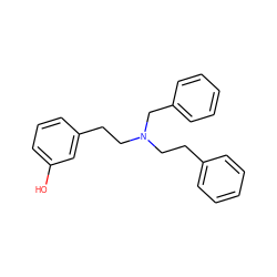 Oc1cccc(CCN(CCc2ccccc2)Cc2ccccc2)c1 ZINC001503865102