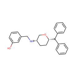 Oc1cccc(CN[C@H]2CC[C@@H](C(c3ccccc3)c3ccccc3)OC2)c1 ZINC000071316099