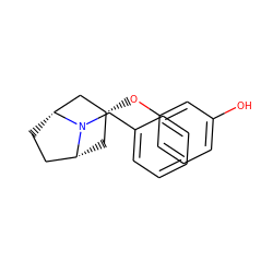 Oc1cccc(O[C@@H]2C[C@@H]3CC[C@H](C2)N3Cc2ccccc2)c1 ZINC000101363807