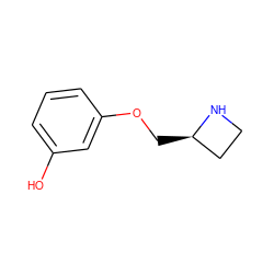 Oc1cccc(OC[C@@H]2CCN2)c1 ZINC000258148336