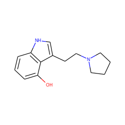 Oc1cccc2[nH]cc(CCN3CCCC3)c12 ZINC000028525915