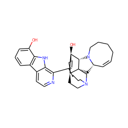 Oc1cccc2c1[nH]c1c(C3=C[C@@]4(O)CC/C=C\CCCCN5CC[C@@H]3[C@]3(C[C@H]6C=CCCCCN6[C@@H]43)C5)nccc12 ZINC000005741899