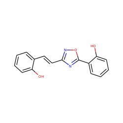 Oc1ccccc1/C=C/c1noc(-c2ccccc2O)n1 ZINC000004171744