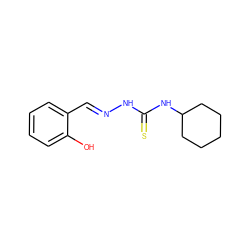 Oc1ccccc1/C=N/NC(=S)NC1CCCCC1 ZINC000003525495