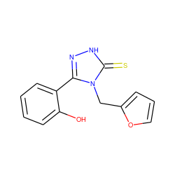 Oc1ccccc1-c1n[nH]c(=S)n1Cc1ccco1 ZINC000013110861