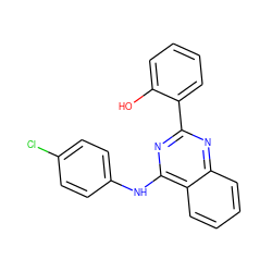 Oc1ccccc1-c1nc(Nc2ccc(Cl)cc2)c2ccccc2n1 ZINC000018205922