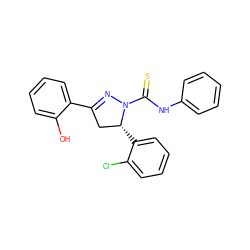 Oc1ccccc1C1=NN(C(=S)Nc2ccccc2)[C@H](c2ccccc2Cl)C1 ZINC000029045658