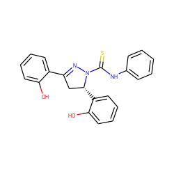 Oc1ccccc1C1=NN(C(=S)Nc2ccccc2)[C@H](c2ccccc2O)C1 ZINC000029045222