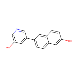 Oc1cncc(-c2ccc3cc(O)ccc3c2)c1 ZINC000029055942