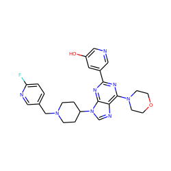 Oc1cncc(-c2nc(N3CCOCC3)c3ncn(C4CCN(Cc5ccc(F)nc5)CC4)c3n2)c1 ZINC000045352018