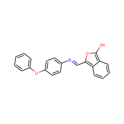 Oc1oc(/C=N/c2ccc(Oc3ccccc3)cc2)c2ccccc12 ZINC000100911109