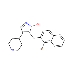 On1ncc(C2CCNCC2)c1Cc1ccc2ccccc2c1Br ZINC000049087624